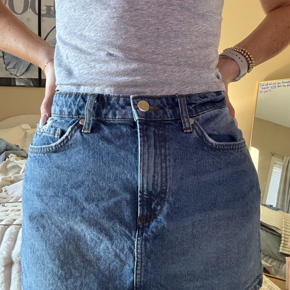 Gianni Bini Blue Mini A-Line Skirt